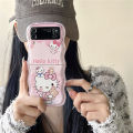 Wavy Phone Case For Samsung Galaxy Z Flip 4 5 3 Cute Pink Hello Kitty Cinnamoroll Sanrio Kuromi Edge Back Cover Mascaraara. 
