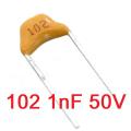 10Pcs- 102 Multilayer Ceramic Capacitor 0.001uF 102 1nF 50V Monolithic Ceramic Chip Capacitor 5.08mm MLCC Electrical Circuitry & Parts. 