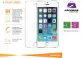 Apple iPhone 5C Tempered Glass Screen Protector Slim 9H Hard 2.5D- Transparent. 