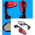 Metal Body Universal Handlebar End Looking Glass for Motorcycle . Red- 1306. 