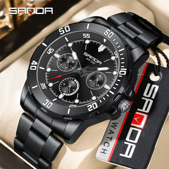 SANDA Simple Multi pointer Workplace Business Personalized Quartz Watch Successful Men's Watch SD3266-2