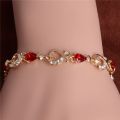 Trendy Women/Lady's fashion 18k Gold Plated Heart 5 Colors CZ Stones Bracelets Bangles Jewelry.