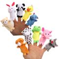10pcs/Lot Cartoon Animal Velvet Finger Puppet Finger Toy Finger Doll Baby Cloth Educational Hand Baby Toy.