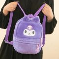 Sanrio Plush Backpack For Women Kawaii Hello Kitty Kuromi Mymelody Cinnamoroll Soft Schoolbag Cartoon Cute Girl Small Travel Bag. 