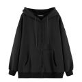 Y2K Harajuku Retro White Oversized Sweatshirt Loose Demon Spider Web Zip Up Hoodie Gothic Grunge Long Sleeved Hooded Jacket Tops.