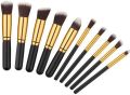Kabuki Professional Brush Set (10 PCS) Foundation Powder Blush Concealer Contour Brushes - Perfect for Liquid, Cream or Mineral Products. 