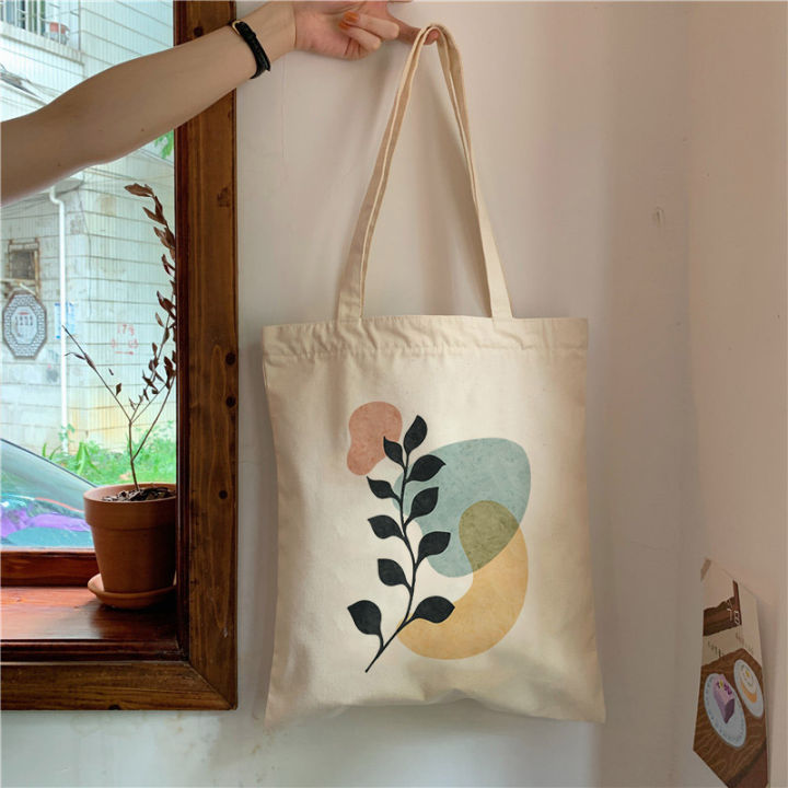 【linfang store】（NEW）Retro Boho Aesthetic Canvas Tote Bag