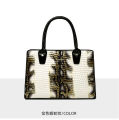 Women's large-capacity contrasting snake print premium sense commuter bag Business commuter PU shoulder crossbody tote bag.