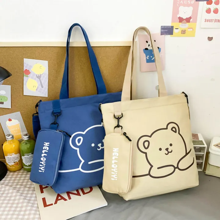 Zippered%20Canvas%20Bag%20Design%20Cartoon%20Tote%20Bag%20Canvas%20Fashion%20Student%20Handbag%20for%20Casual%20Use%20Fashion%20Accessory%20Shopping%20Bag%20Daily%20Carry%20Casual%20Wear%20School%20Bag%20Women's%20Fashion%20Carry%20-%20Image%204