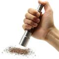 Stainless steel pepper mill black powder manual grinder.