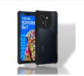 Back Cover for Tecno Spark Go1 | Camera Protection Shockproof Bumper-Edge | Acrylic Crystal Clear 360 Degree Protection TPU+PC | Transparent Eagle Back Case Cover (Black) Tecno Spark Go 1. 