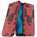 For OPPO A1K Case, Silicone TPU and Hard PC Luxury Armor Shockproof Metal Ring Holder Cover Phone Casing. 