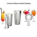 Cocktail Shaker Set: Professional Boston Shaker, Cocktail Strainer and Jigger Set. 4 Piece Premium Stainless Steel Bar Supplies for Awesome Cocktail Mixing Experience.