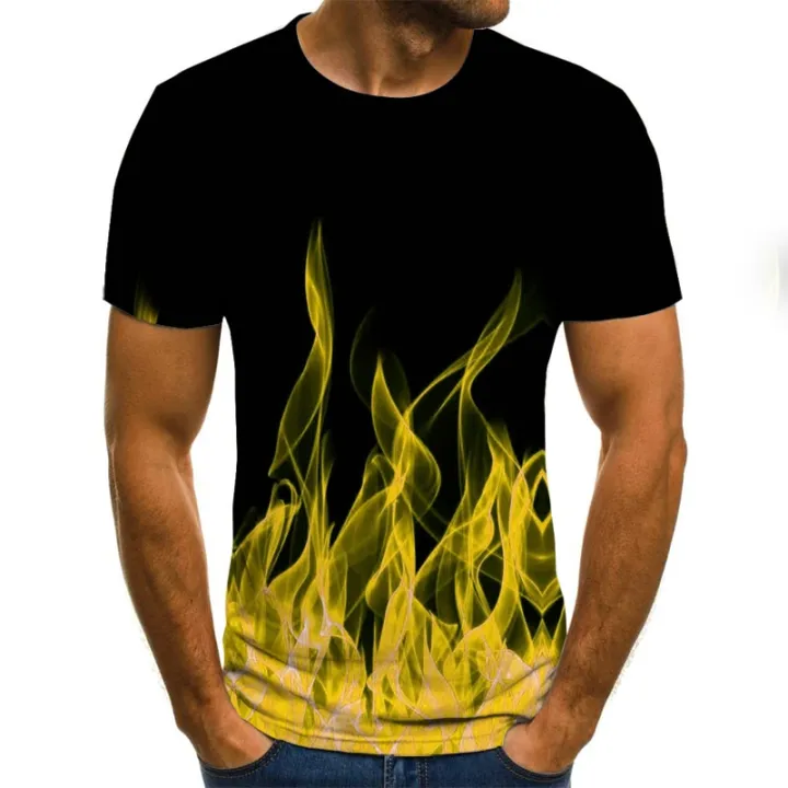 flame%20men's%20T-shirt%20summer%20fashion%20short-sleeved%203D%20round%20neck%20tops%20smoke%20element%20shirt%20trendy%20men's%20T-shirt%20-%20Image%207
