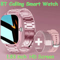 +2pc Straps Smart Watch Women Men Smartwatch Square Stainless Steel Smart Clock BT Call For Xiaomi Samsung Phone Fitness Tracker. 