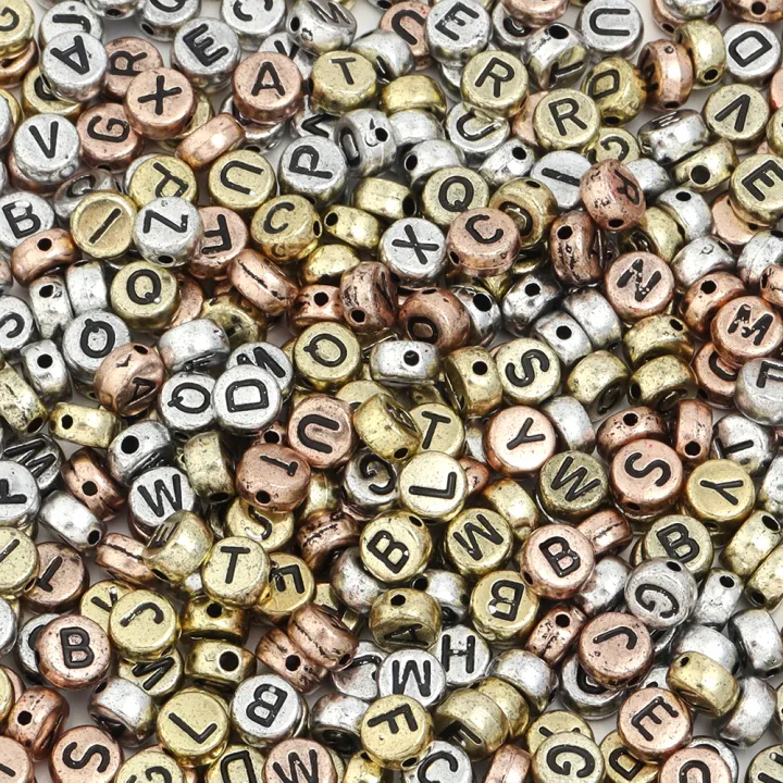 100pcs%207x3.2mm%20Gold%20Silver%20Color%20Letter%20Beads%20Flat%20Round%20Acrylic%20Alphabet%20Spacer%20Beads%20For%20Jewelry%20Making%20DIY%20Bracelet%20Necklace%20-%20Image%204