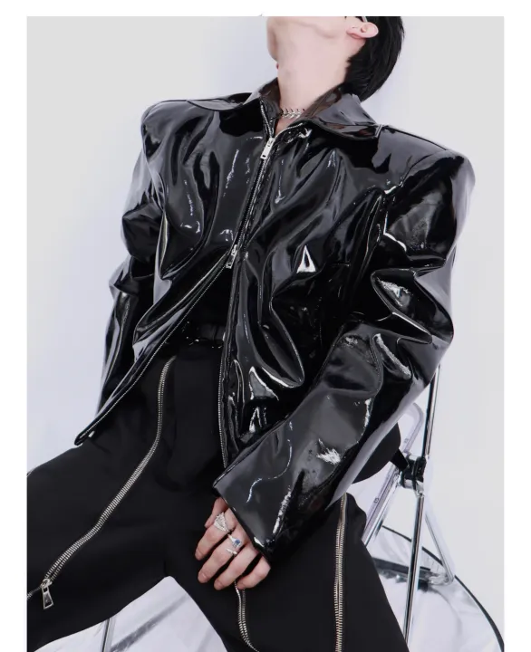 Black%20Piano%20Face%20Leather%20Cool%20Chic%20Coat%20Man%20Boy's%20Tech%20Wear%20Jacket%20Punk%20Rock%20Festival%20Stage%20Show%20TV%20Singers%20Guitar%20Drums%20Unifo%20-%20Image%203