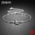 ZDADAN 925 Sterling Silver Dragonfly Adjustable Chain Anklet For Women Fashion Jewelry.