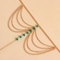 European and American cross-border jewelry summer new style glass colored crystal beads toe chain multi-layer metal chain anklet for women.