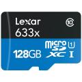 Lexar 128GB High-Performance Class 10 633x microSDHC/microSDXC Card A1 U3 UHS-I V30 4K UHD BLUE Series Micro SD Card.