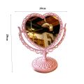Double-Sided Heart Shaped Cosmetic Mirror Retro Lovely Girl Oval Princess Cosmetic Mirror Home Bedroom Desktop Mirror.