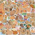 50Pcs Cartoon Capybara Sticker Small Cute Animal Stickers for Card Cups Wall.