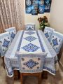 Screen Print Dining Table Runner And 06 Chair Cover. 