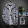 Popular Men Coat Super Thin Hoodie Jacket Reflective Zipper Hood Elastic Cuff Coat Anti Sun.