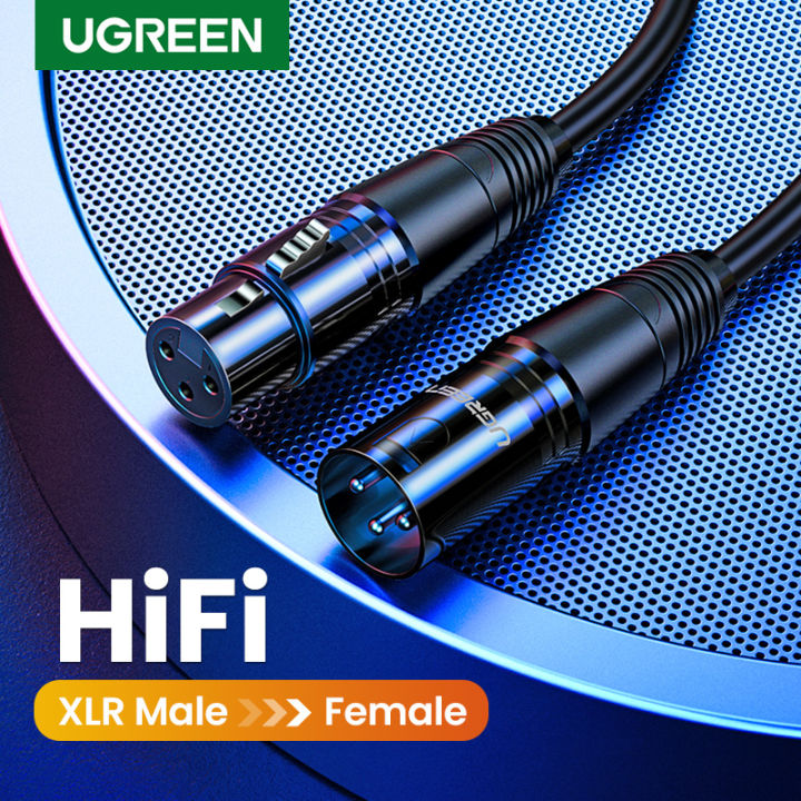 UGREEN 2Meter 3pin XLR Male to Female XLR Cable Microphone Sound Cannon Cable Plug XLR Extension Mikrofon Cable for Audio Mixer Amplifiers XLR Cord