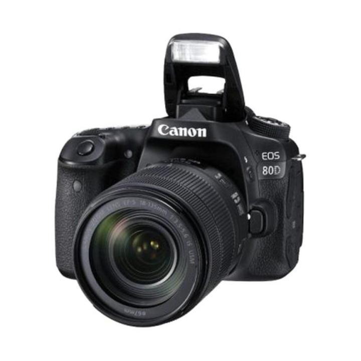 EOS 80D DSLR Camera with 18-135mm USM Lens - 24MP - Black