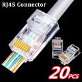 Crystal Metal CAT5e RJ45 Connector 8P8C Modular Ethernet Cable RJ 45 Ends Ethernet Cable Crimp Connectors UTP Network Plug. 