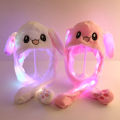 1Pc Glowing Cute Bunny Ears Hat Jumping Rabbit Hat Glowing Ear Moving Bunny Hat Cartoon Cute Plush Hat Toys Gift Cologo. 