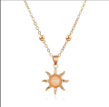 Trendy Crystal Beautiful Simple Sunflower Pendant Chain Choker Necklace for Girls - Necklace for Women/ Necklace for Girls Simple Fashion. 