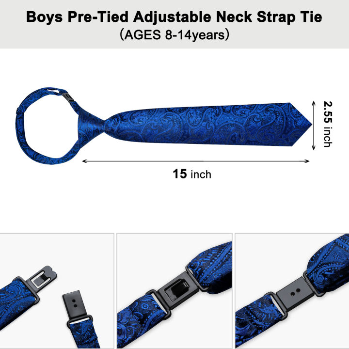 38*6cm%20Kids'%20Small%20Size%20Strap%20Tie%20with%20Pocket%20Square%20Fashion%20School%20Skinny%20Neckwear%20Easy%20To%20Wear%20Simple%20Lazy%20Slim%20Student%20Tie%20-%20Image%206