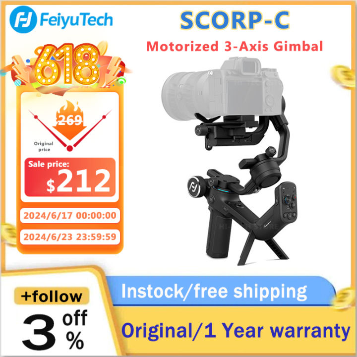 FeiyuTech Feiyu SCORP-C 3-Axis Handheld Gimbal Camera Stabilizer with Tripod Handle Grip Sony Canon DSLR Camera AK2000C 2.5kg