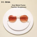 OQ BOGA 25 Colors Fashion Outdoor Anti UV Sunglasses Women Men Eye Protection Metal Oval Frame Sun Glasses UV400.