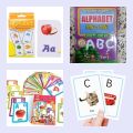 Paper Plane Design Alphabet Cards for Kids. 