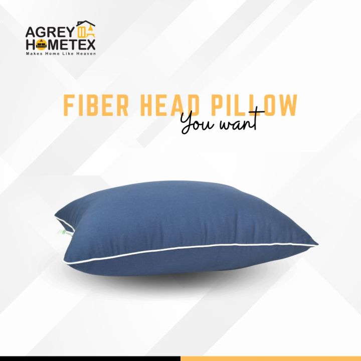 Fiber Head Pillow, Cotton Fabric, Navy Blue (18"x28"), 1 Pcs