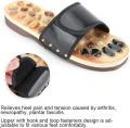 Foot Massage Slippers, Pebble Stone Sandal, Acupuncture Relaxer Reflexology, for Parents Women Men,Black,39~40. 