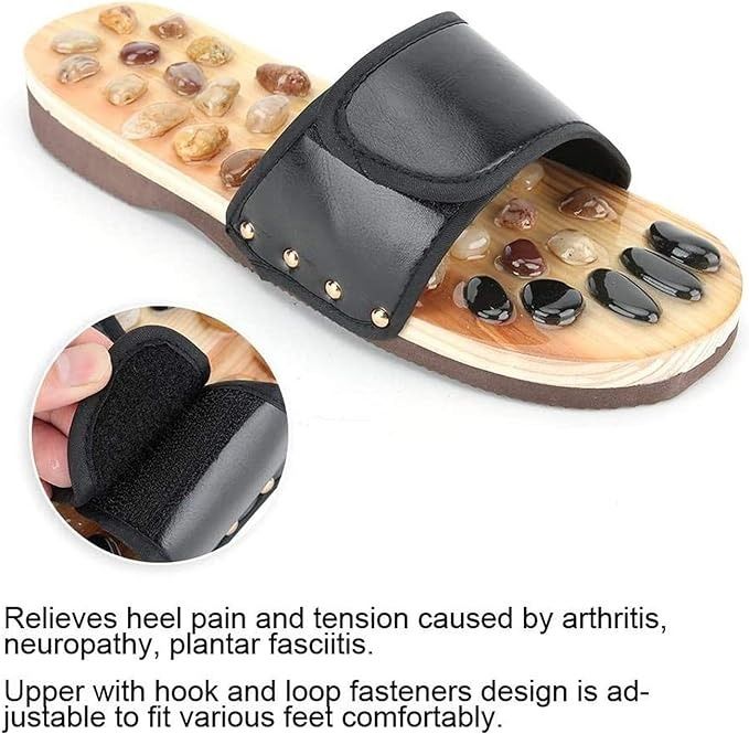 Foot%20Massage%20Slippers,%20Pebble%20Stone%20Sandal,%20Acupuncture%20Relaxer%20Reflexology,%20for%20Parents%20Women%20Men,Black,39~40%20-%20Image%204