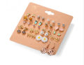 20 Pairs/set Earring Fashion Korean Jewelry Earrings Earrings Set 20 Pairs of Plate Pearl Bow Earrings for women's fashion. 