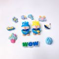 Douyin Xiaohongshu New Garden Shoes Crocs Shoes Buckle Blue and Yellow Penguin with Dolphin Set Crocs Shoes DIY Accessories.