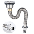 Kitchen Sink Drain Pipe Stainless Steel Sink Strainer with Sink Stopper/sealing Lid Kitchen Sink Sewer Pipe Drain Tubing Pipe. 