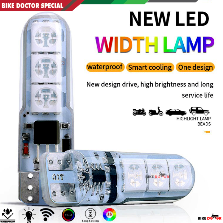 Waterproof%20RGB%20LED%20Multi%20Color%20Bright%20Parking%20Sports%20Light%20with%20Memory%20Function%20for%20Motorcycle,%20Car-%202pcs%2012V%20T10%20LED%205050SMD%20RGB%20Flashing%20Silicone%20Coated%20-%20Image%204