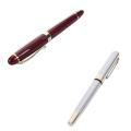 Jinhao 250 Frosted White Gold Fountain Pen M Nib Fountain Pen & JINHAO X450 18 KGP 0.7mm Broad Nib Fountain Pen Red. 