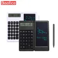 Foldable Calculator 6 Inch LCD Writing Tablet Digital Drawing Pad 12 Digits Display with Stylus Pen Erase Button Lock Function. 