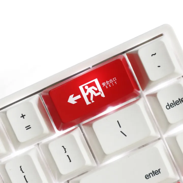 Backspace Safe Evacuation Exit Backspace Key Personalized Translucent Keycaps Red Big Key Mechanical Keyboard