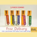 5 Piece Attar Combo Pack Halal Attar Non Alcoholic Attar - Ator. 