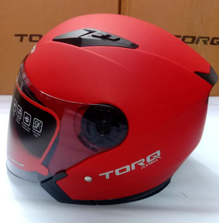 Torq%20Atom%20Mat%20Red%20Halfface%20Helmet%20With%20Sunvisor.%20-%20Image%2010