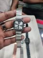 Inspired by CN high quality New Square Stainless Steel Analog Watch For Women Silver-gold-With Smart Box.